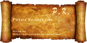 Petru Krisztián névjegykártya
